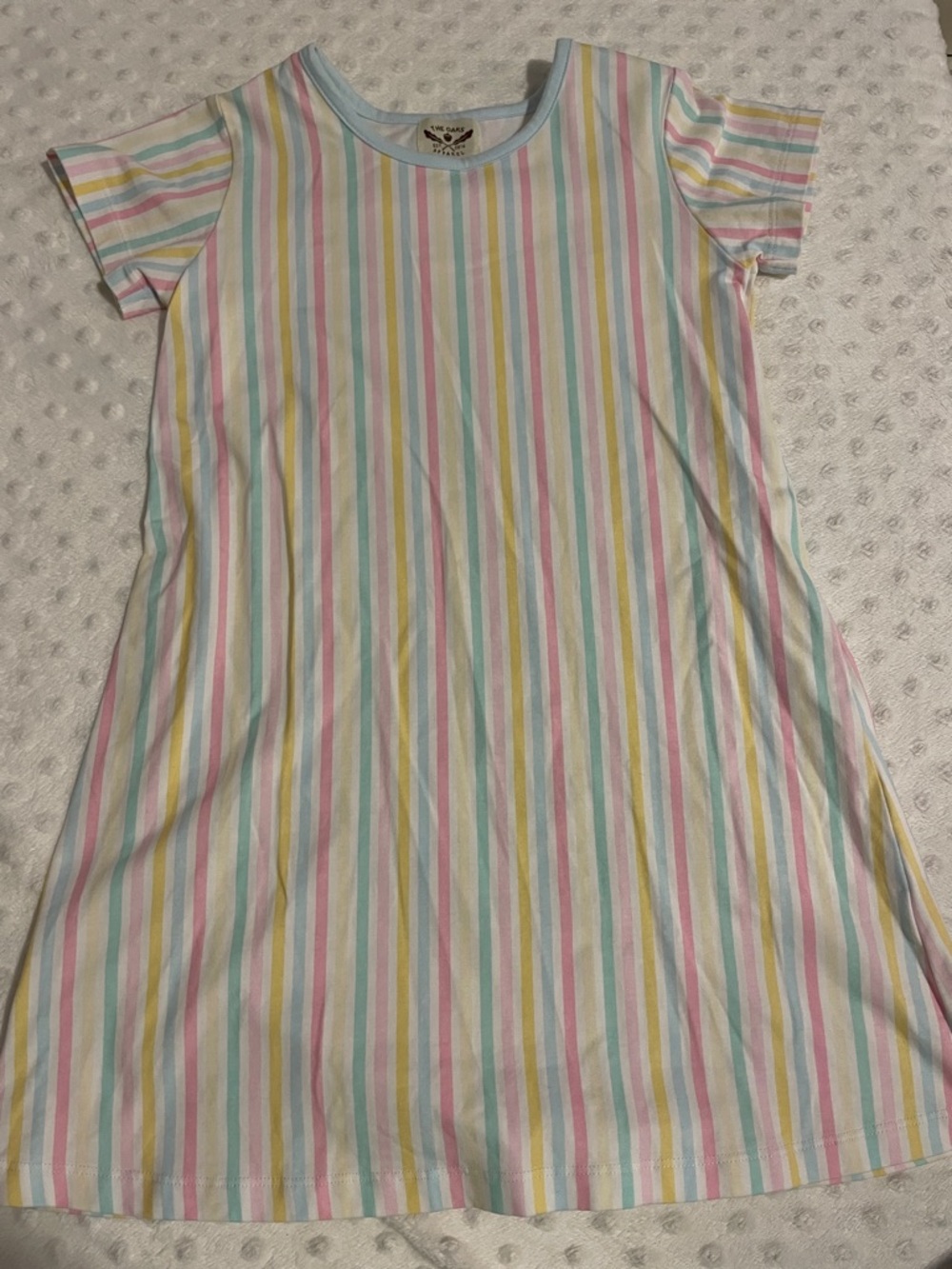 Pastel Rainbow Stripe Casual Kids Dress
